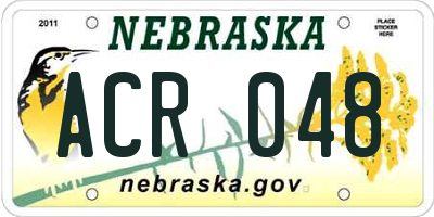 NE license plate ACR048