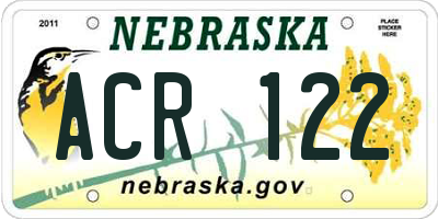 NE license plate ACR122