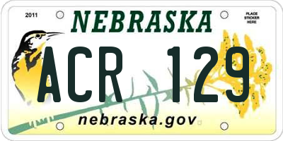 NE license plate ACR129