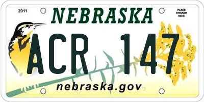 NE license plate ACR147