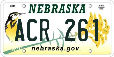 NE license plate ACR261