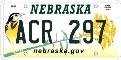 NE license plate ACR297
