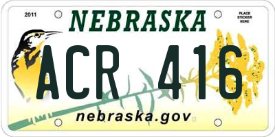 NE license plate ACR416