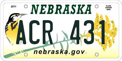 NE license plate ACR431