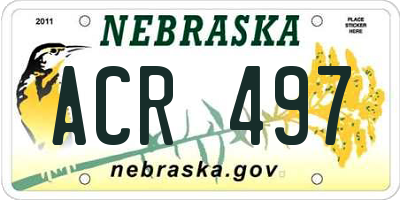 NE license plate ACR497