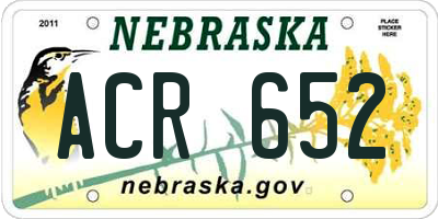 NE license plate ACR652