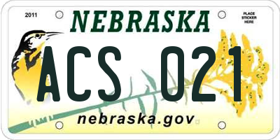 NE license plate ACS021