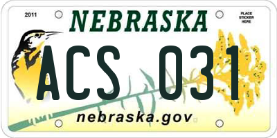 NE license plate ACS031