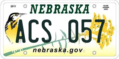 NE license plate ACS057