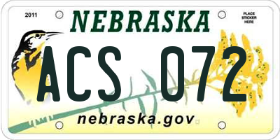 NE license plate ACS072