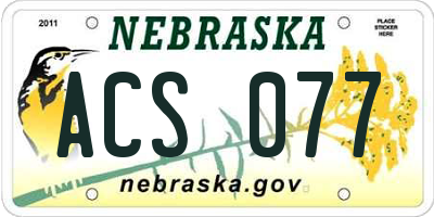 NE license plate ACS077