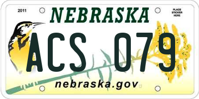 NE license plate ACS079