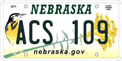 NE license plate ACS109