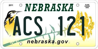 NE license plate ACS121