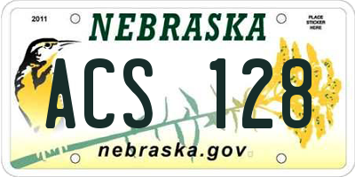 NE license plate ACS128