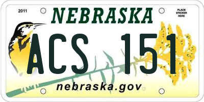 NE license plate ACS151
