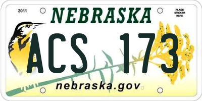 NE license plate ACS173