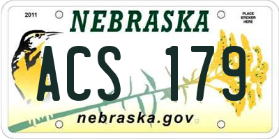 NE license plate ACS179