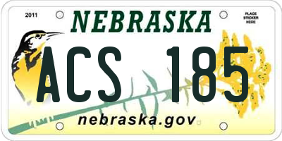NE license plate ACS185