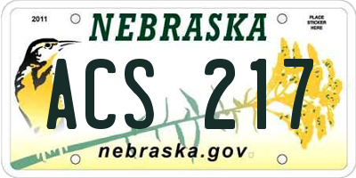 NE license plate ACS217