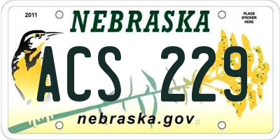 NE license plate ACS229