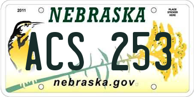 NE license plate ACS253
