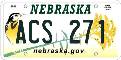 NE license plate ACS271