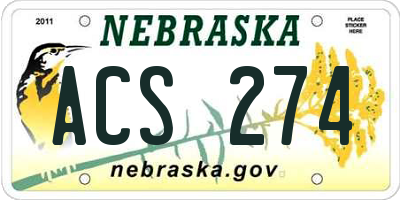NE license plate ACS274