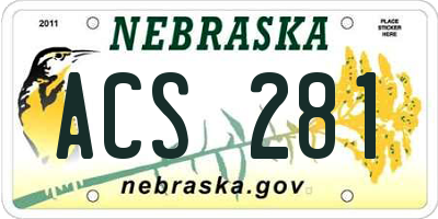 NE license plate ACS281