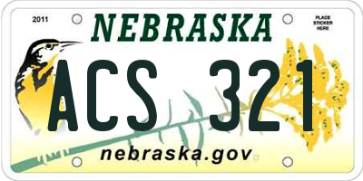 NE license plate ACS321