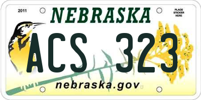 NE license plate ACS323