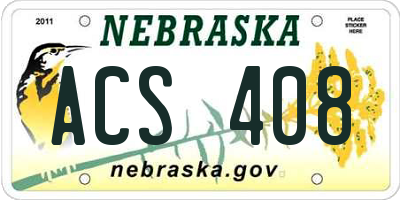 NE license plate ACS408