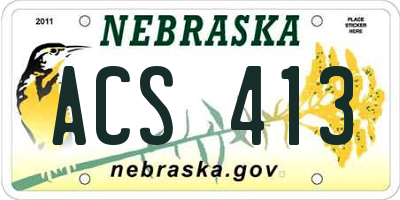 NE license plate ACS413