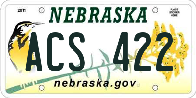 NE license plate ACS422