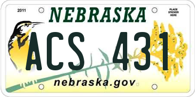 NE license plate ACS431
