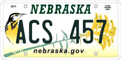 NE license plate ACS457