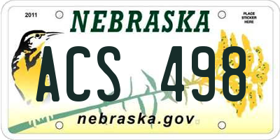 NE license plate ACS498