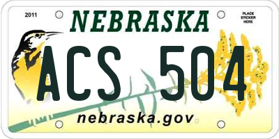 NE license plate ACS504