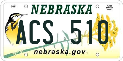 NE license plate ACS510