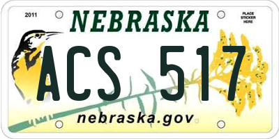 NE license plate ACS517