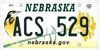NE license plate ACS529