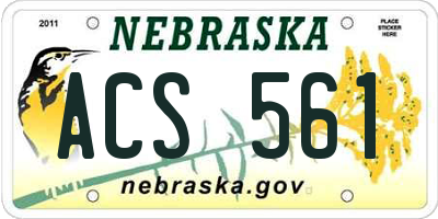 NE license plate ACS561