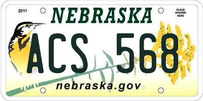 NE license plate ACS568