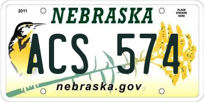 NE license plate ACS574