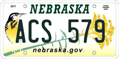 NE license plate ACS579