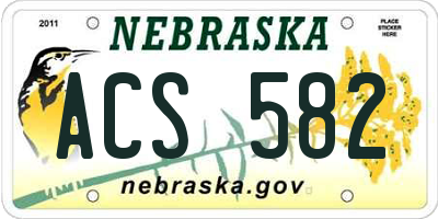 NE license plate ACS582