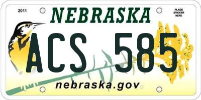 NE license plate ACS585