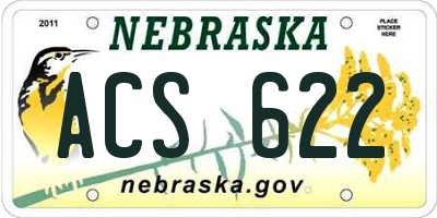 NE license plate ACS622