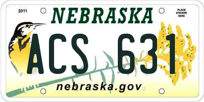 NE license plate ACS631