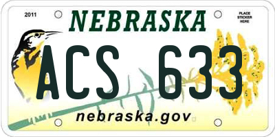 NE license plate ACS633